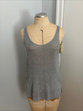 Reiss Lillian Metallic Knitted Top Size Medium NWOT